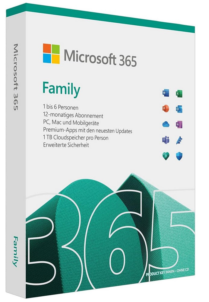 Microsoft Office 365 Family, 1 Jahr, ESD (deutsch) (PC/MAC) Versand per E-Mail