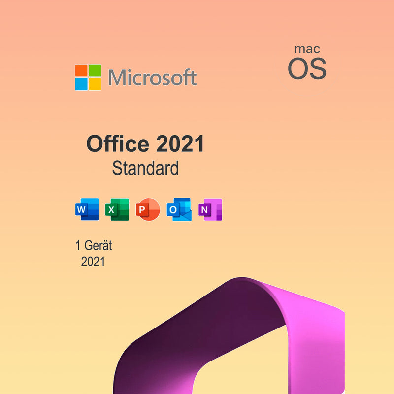 Microsoft Office 2021 Standard Für MAC/Apple  ESD 24/7 Versand per E-Mail