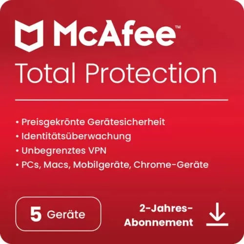 McAfee Total Protection 2024 5-Geräte / 2-Jahre ESD