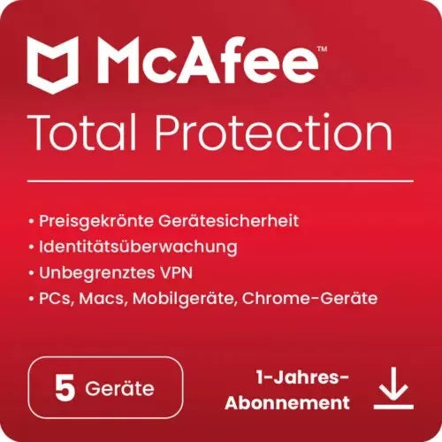 McAfee Total Protection 2024 5-Geräte / 1-Jahr ESD