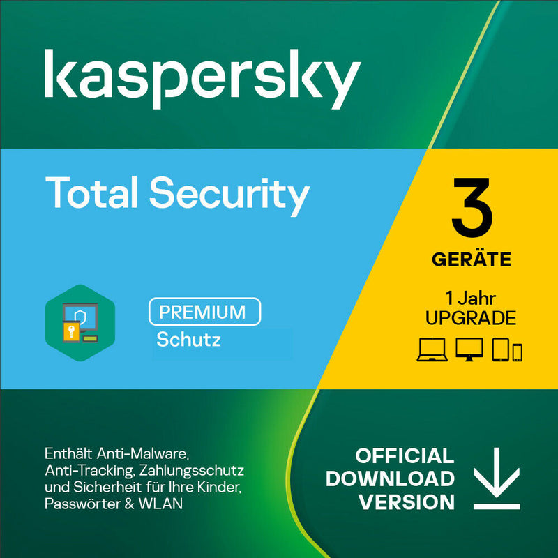 Kaspersky Lab Total Security , 3 User, 1 Jahr, ESD