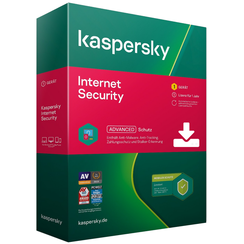 Kaspersky Lab Internet Security 2 User, 1 Jahr,  (multilingual) (Multi-Device)